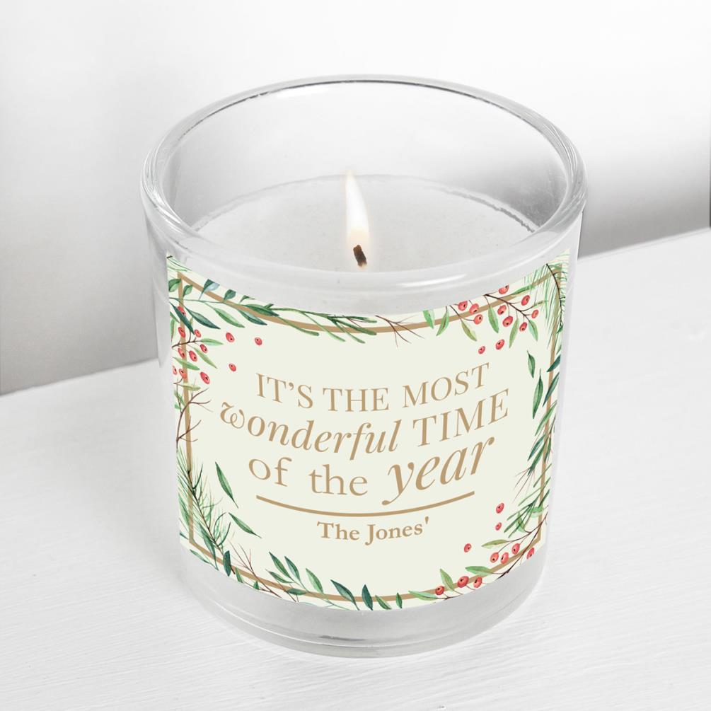 Personalised Wonderful Christmas Scented Jar Candle Extra Image 2
